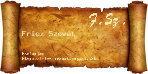 Fricz Szovát névjegykártya